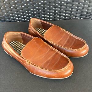 Crown & Ivy Kids 4 Boys Cooper Brown Faux Leather Loafers Slip on Dress Shoes